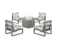 Thumbnail for Trex Eastport Modular 5-Piece Deep Seating Set with Square Fire Pit Table