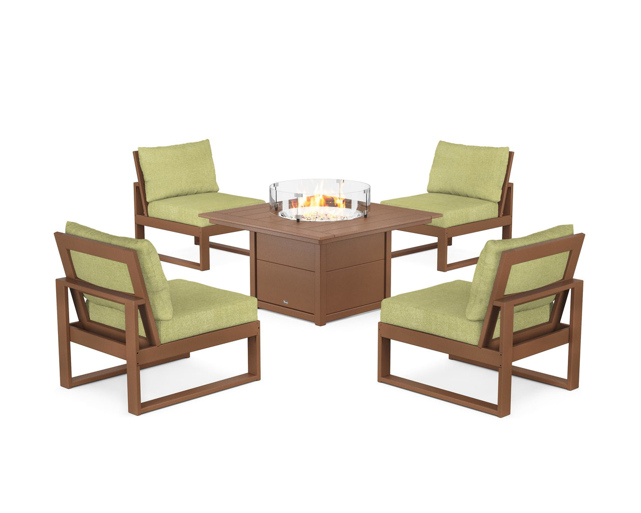Trex Eastport Modular 5-Piece Deep Seating Set with Square Fire Pit Table