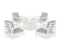 Thumbnail for Trex Rockport 5-Piece Deep Seating Set with Yacht Club Fire Pit Table