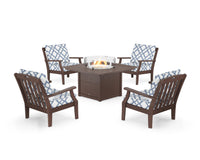 Thumbnail for Trex Yacht Club 5-Piece Deep Seating Set with Square Fire Pit Table