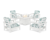 Thumbnail for Trex Rockport 5-Piece Deep Seating Set with Square Fire Pit Table