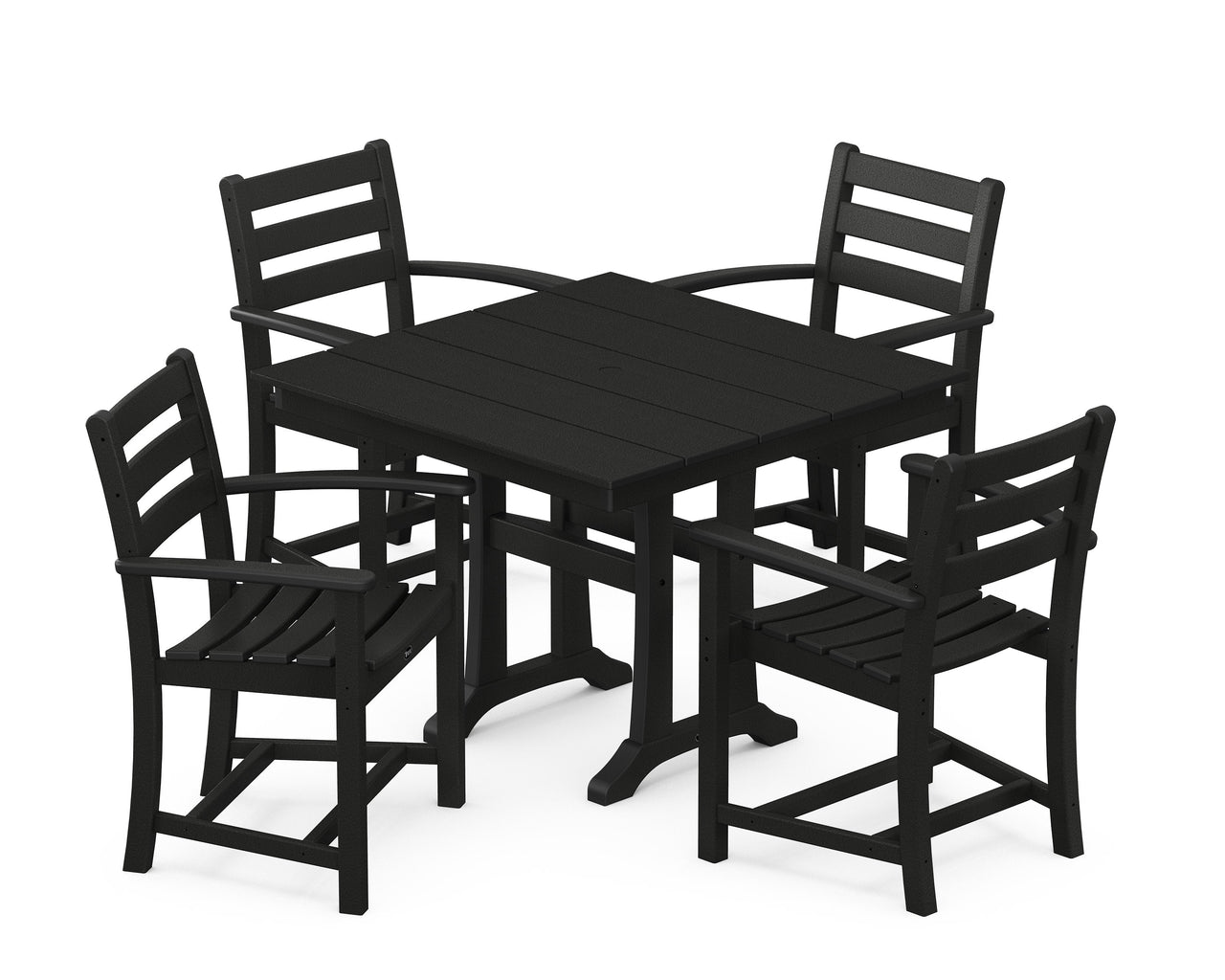 Trex Monterey Bay 5-Piece Farmhouse Trestle Arm Chair Dining Set