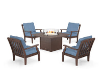 Thumbnail for Trex Yacht Club 5-Piece Deep Seating Set with Square Fire Pit Table