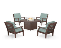 Thumbnail for Trex Yacht Club 5-Piece Deep Seating Set with Square Fire Pit Table