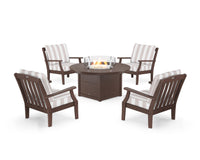 Thumbnail for Trex Yacht Club 5-Piece Deep Seating Set with Round Fire Pit Table