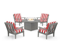 Thumbnail for Trex Yacht Club 5-Piece Deep Seating Set with Round Fire Pit Table