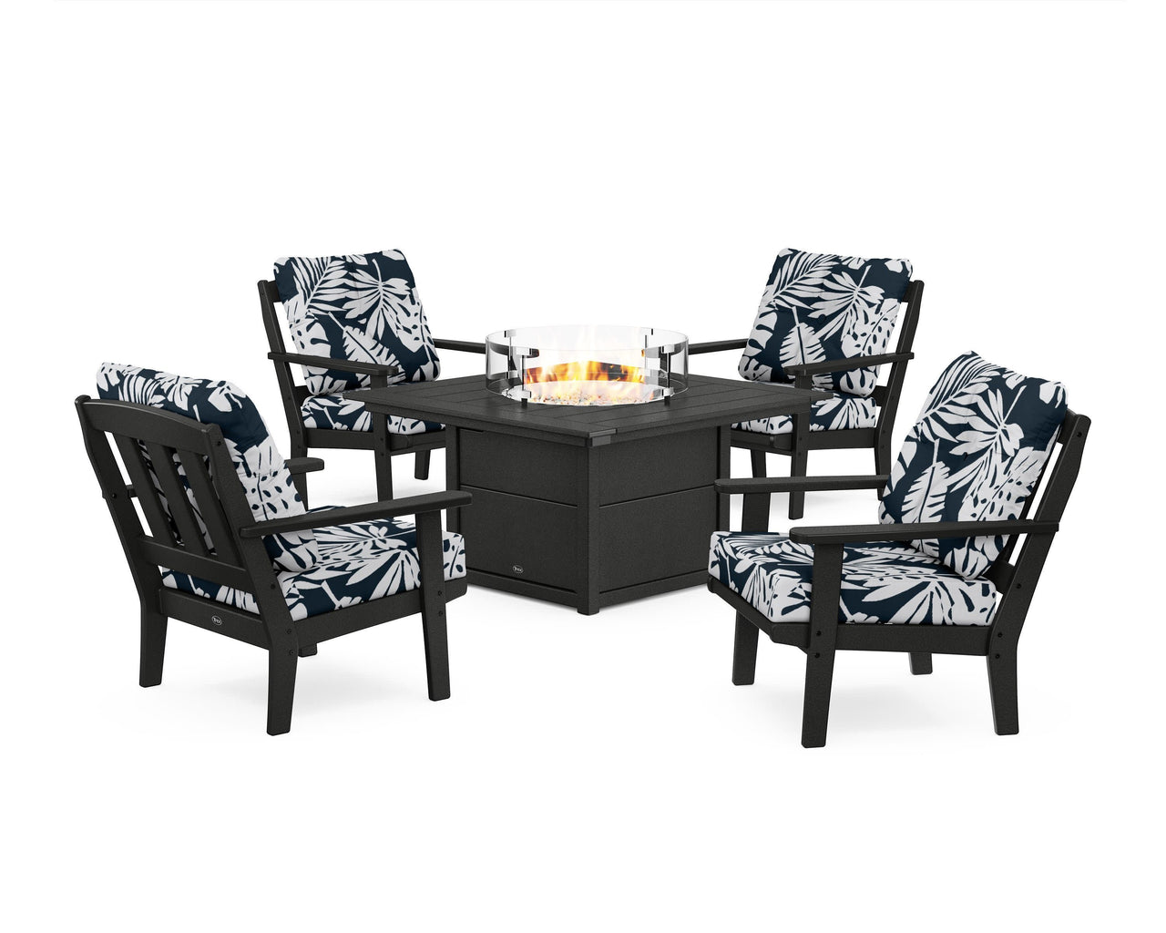 Trex Cape Cod 5-Piece Deep Seating Set with Fire Pit Table