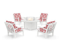 Thumbnail for Trex Yacht Club 5-Piece Deep Seating Set with Round Fire Pit Table