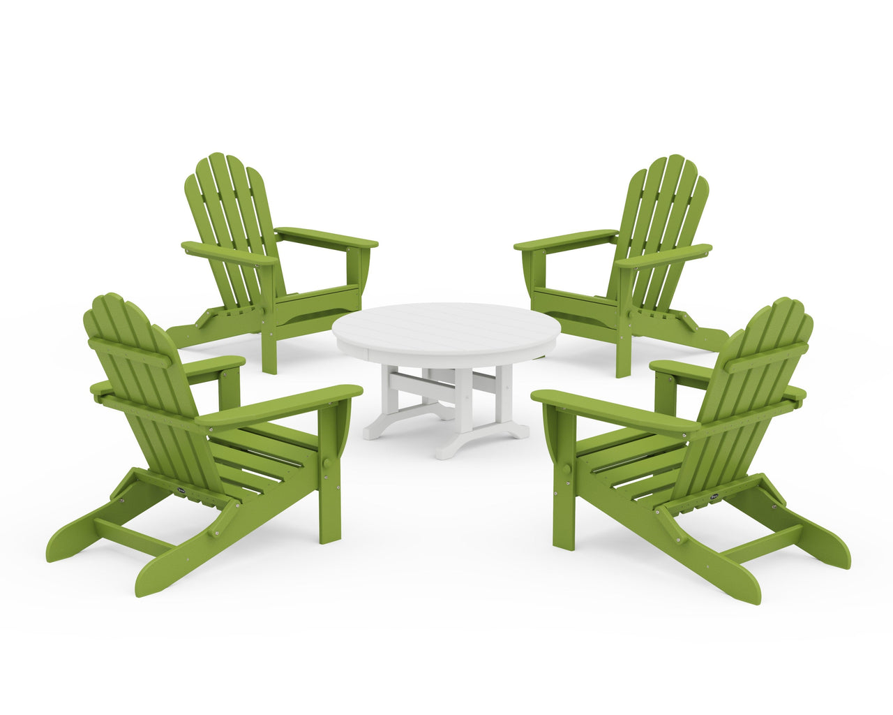 Trex 5-Piece Monterey Bay Folding Adirondack Chair Conversation Group