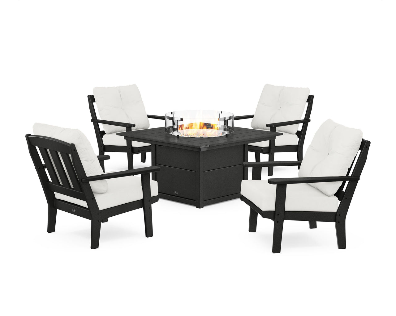 Trex Cape Cod 5-Piece Deep Seating Set with Fire Pit Table