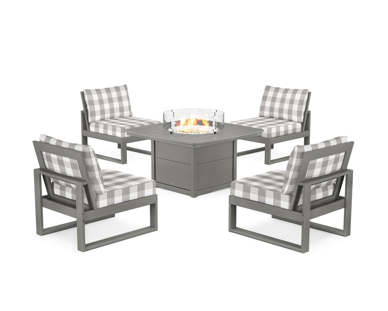 Trex Eastport Modular 5-Piece Deep Seating Set with Yacht Club Fire Pit Table