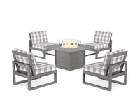 Thumbnail for Trex Eastport Modular 5-Piece Deep Seating Set with Yacht Club Fire Pit Table