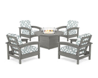 Thumbnail for Trex Rockport 5-Piece Deep Seating Set with Round Fire Pit Table