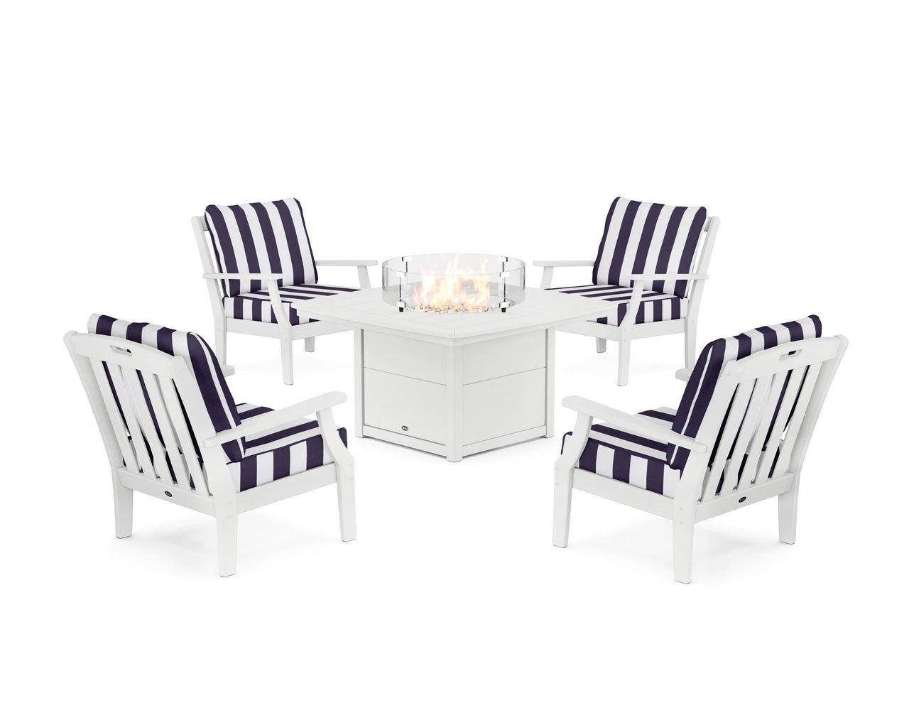 Trex Yacht Club 5-Piece Deep Seating Set with Fire Pit Table