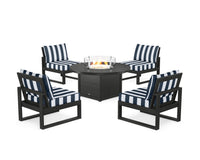 Thumbnail for Trex Eastport Modular 5-Piece Deep Seating Set with Round Fire Pit Table