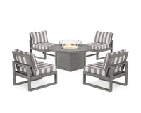 Thumbnail for Trex Eastport Modular 5-Piece Deep Seating Set with Round Fire Pit Table