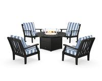 Thumbnail for Trex Yacht Club 5-Piece Deep Seating Set with Round Fire Pit Table