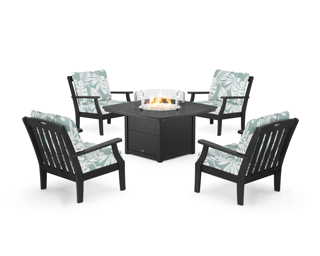 Trex Yacht Club 5-Piece Deep Seating Set with Fire Pit Table