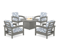 Thumbnail for Trex Rockport 5-Piece Deep Seating Set with Round Fire Pit Table