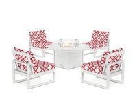 Thumbnail for Trex Eastport Modular 5-Piece Deep Seating Set with Round Fire Pit Table