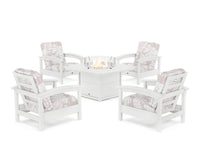 Thumbnail for Trex Rockport 5-Piece Deep Seating Set with Yacht Club Fire Pit Table