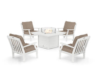 Thumbnail for Trex Yacht Club 5-Piece Deep Seating Set with Square Fire Pit Table