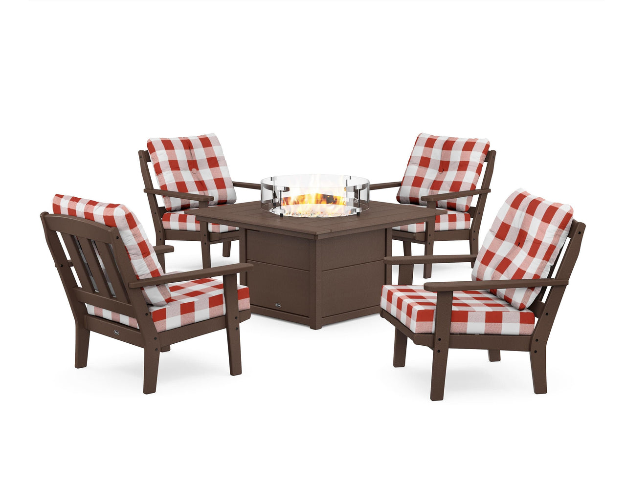 Trex Cape Cod 5-Piece Deep Seating Set with Fire Pit Table