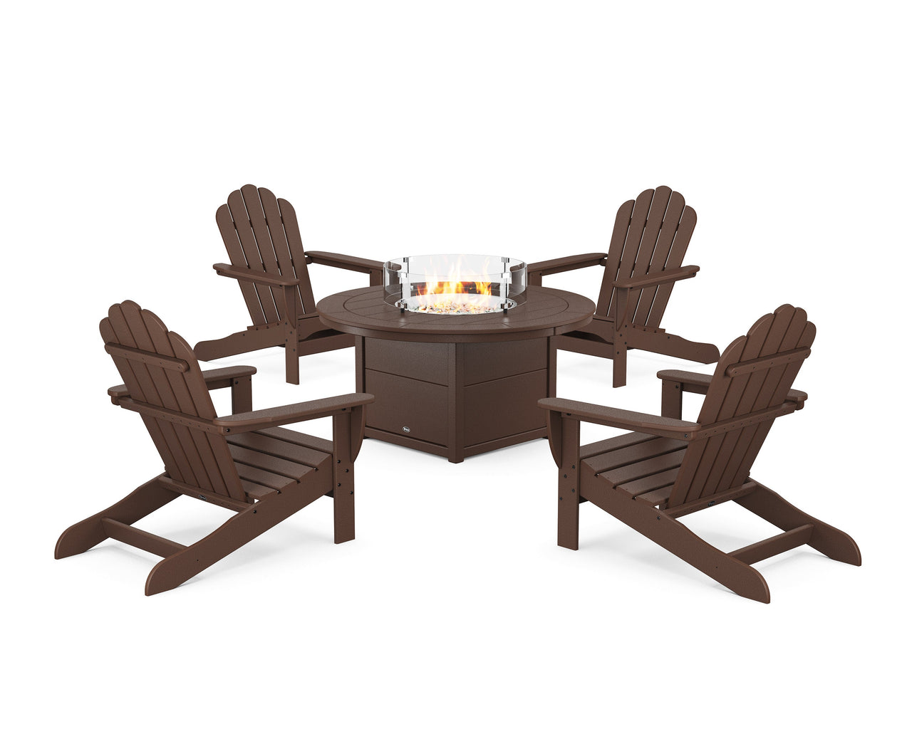 Trex 5-Piece Monterey Bay Oversized Adirondack Conversation Set with Fire Pit Table