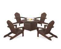 Thumbnail for Trex 5-Piece Monterey Bay Oversized Adirondack Conversation Set with Fire Pit Table