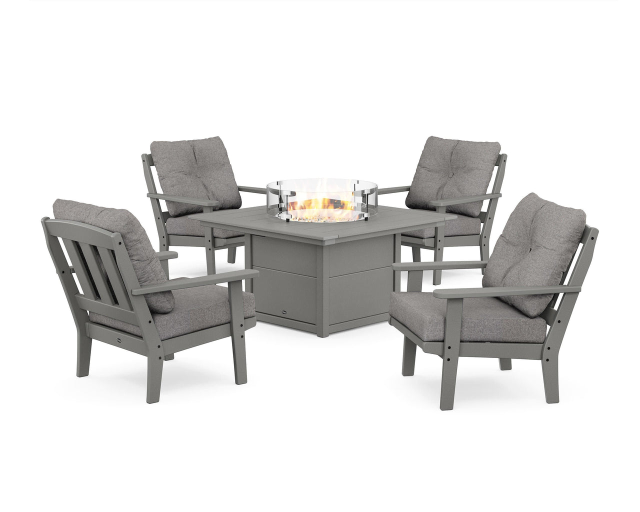 Trex Cape Cod 5-Piece Deep Seating Set with Fire Pit Table