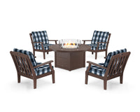 Thumbnail for Trex Yacht Club 5-Piece Deep Seating Set with Round Fire Pit Table