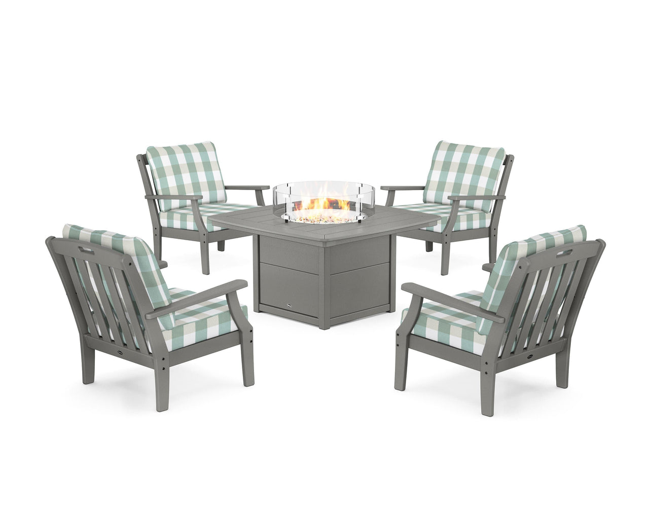 Trex Yacht Club 5-Piece Deep Seating Set with Fire Pit Table