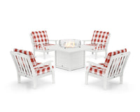 Thumbnail for Trex Yacht Club 5-Piece Deep Seating Set with Square Fire Pit Table