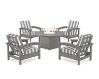 Thumbnail for Trex Rockport 5-Piece Deep Seating Set with Round Fire Pit Table