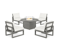 Thumbnail for Trex Eastport Modular 5-Piece Deep Seating Set with Round Fire Pit Table