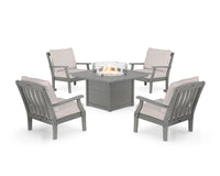 Thumbnail for Trex Yacht Club 5-Piece Deep Seating Set with Square Fire Pit Table