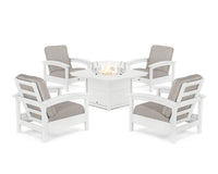 Thumbnail for Trex Rockport 5-Piece Deep Seating Set with Yacht Club Fire Pit Table