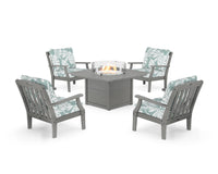 Thumbnail for Trex Yacht Club 5-Piece Deep Seating Set with Square Fire Pit Table
