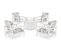 Thumbnail for Trex Rockport 5-Piece Deep Seating Set with Yacht Club Fire Pit Table