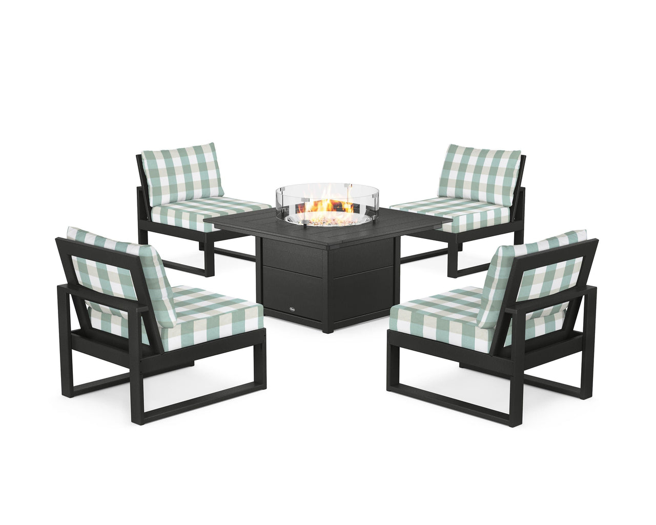 Trex Eastport Modular 5-Piece Deep Seating Set with Square Fire Pit Table