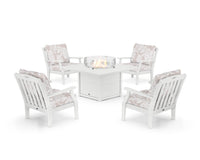 Thumbnail for Trex Yacht Club 5-Piece Deep Seating Set with Square Fire Pit Table