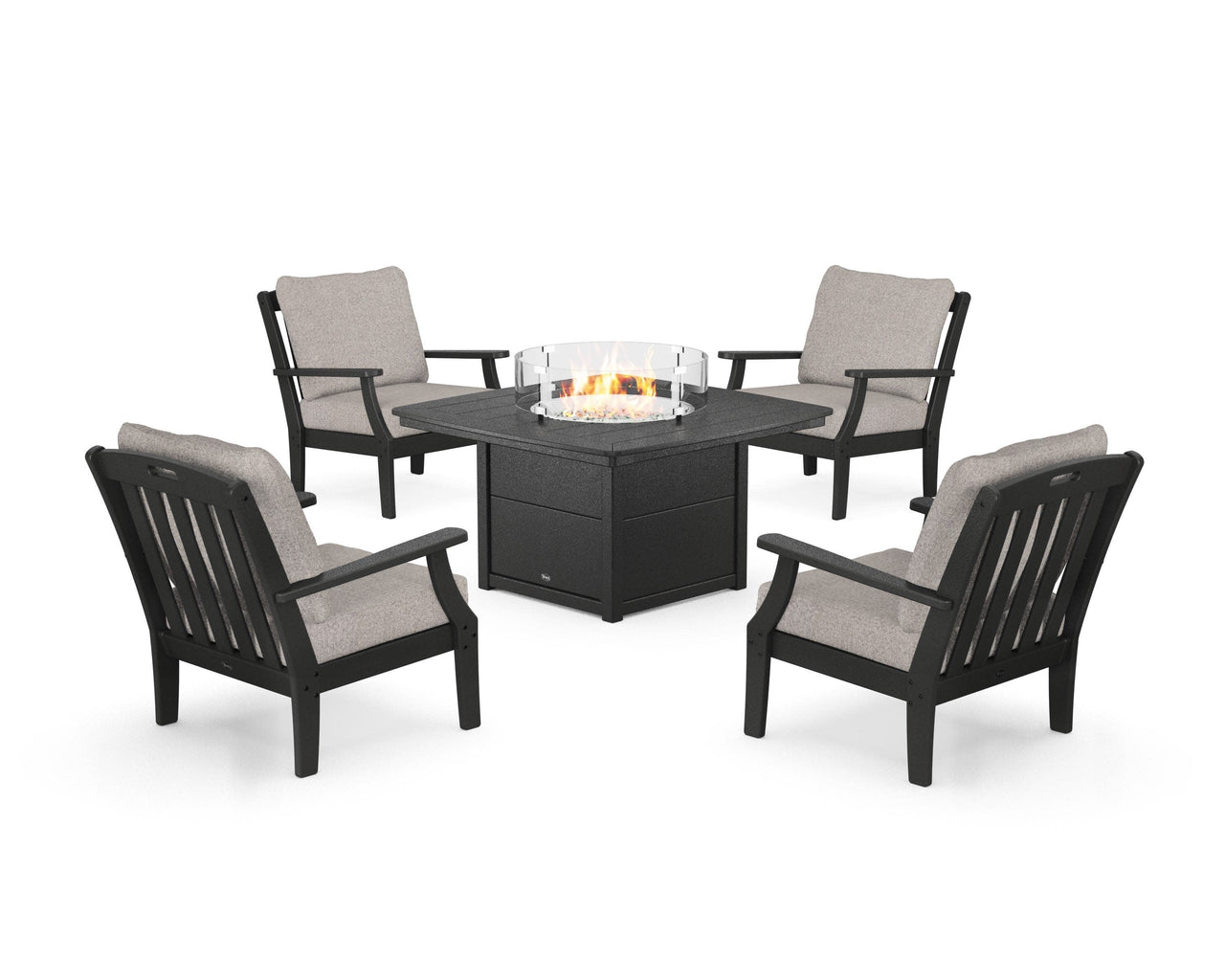 Trex Yacht Club 5-Piece Deep Seating Set with Fire Pit Table