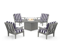 Thumbnail for Trex Yacht Club 5-Piece Deep Seating Set with Round Fire Pit Table