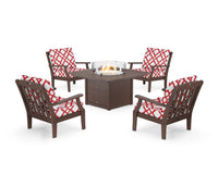 Thumbnail for Trex Yacht Club 5-Piece Deep Seating Set with Square Fire Pit Table