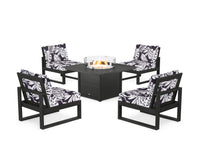 Thumbnail for Trex Eastport Modular 5-Piece Deep Seating Set with Square Fire Pit Table