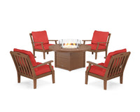 Thumbnail for Trex Yacht Club 5-Piece Deep Seating Set with Round Fire Pit Table