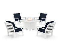 Thumbnail for Trex Yacht Club 5-Piece Deep Seating Set with Square Fire Pit Table