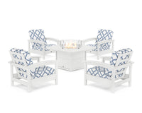 Thumbnail for Trex Rockport 5-Piece Deep Seating Set with Yacht Club Fire Pit Table