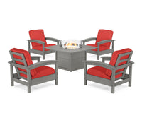 Thumbnail for Trex Rockport 5-Piece Deep Seating Set with Square Fire Pit Table