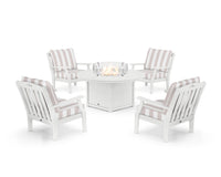 Thumbnail for Trex Yacht Club 5-Piece Deep Seating Set with Round Fire Pit Table